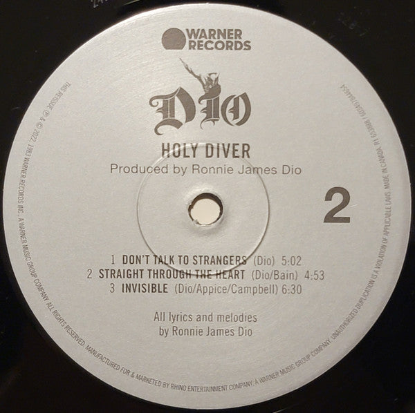 Dio - Holy Diver (VINYL 2xLP WARNER 603497844654 2022) | Mint (M) Near Mint (NM) - METAL / NEW *SEALED*
