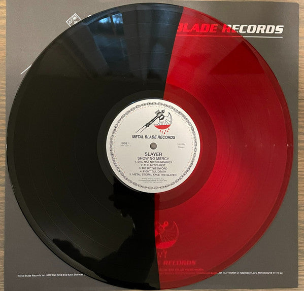 Slayer - Show No Mercy (RED BLACK SPLIT VINYL LP METAL BLADE 3984-15790-1 2021) | Mint (M) Near Mint (NM) - METAL / NEW *SEALED*