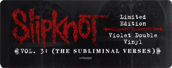 Slipknot - Vol. 3: (The Subliminal Verses) (VINYL 2xLP ROADRUNNER 1686-175761 2022) | Mint (M) Mint (M) - METAL / NEW *SEALED*