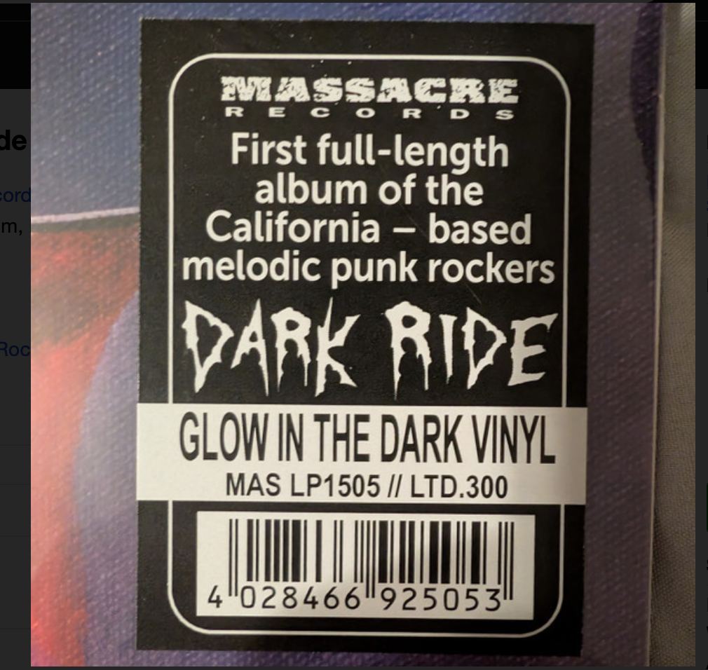 Dark Ride - (PRESALE 6/5/26) Blade Manor (WHITE/GREEN & GLOW IN THE DARK VINYL) | Mint (M) Mint (M) - METAL *NEW*