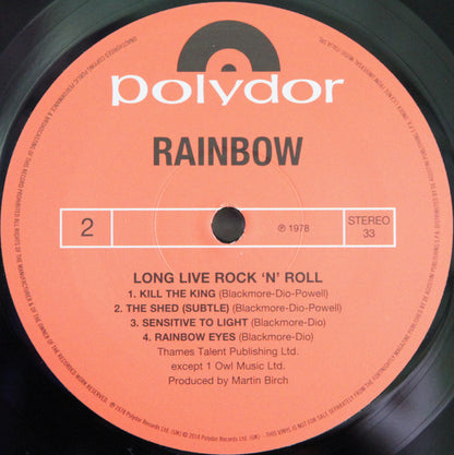 Rainbow - Long Live Rock 'N' Roll (VINYL IMPORT) | Mint (M) Mint (M) - METAL *SEALED*