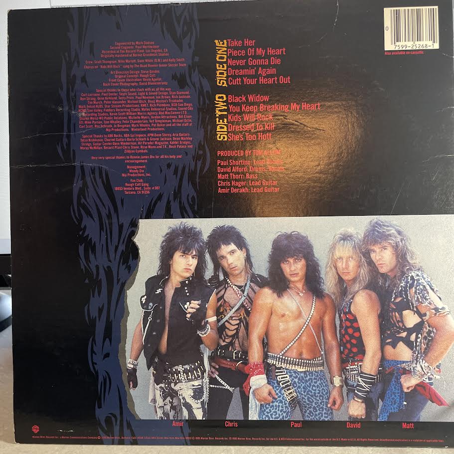 Rough Cutt - Rough Cutt (VINYL LP Label: Warner Bros. Records – 925 268-1) | USED Excellent+ (EX+) Very Good Plus (VG+) - METAL / USED *EXCELLENT+*