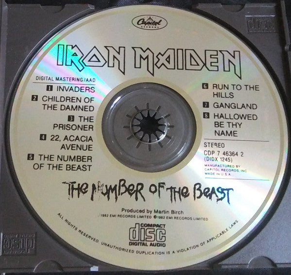 The Number Of The Beast (CD) | Excellent (EX) Near Mint (NM or M-) - METAL / USED *EXCELLENT*