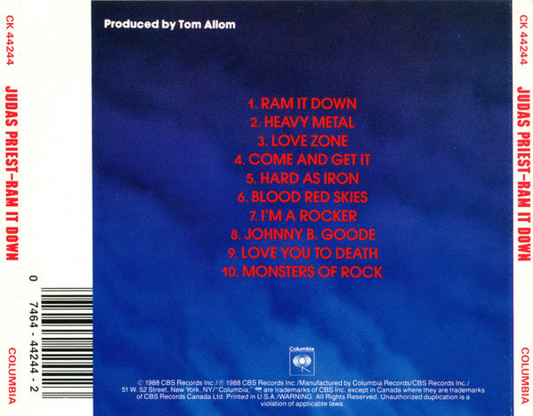 Ram It Down (CD) | Excellent (EX) Near Mint (NM or M-) - METAL / USED *EXCELLENT*