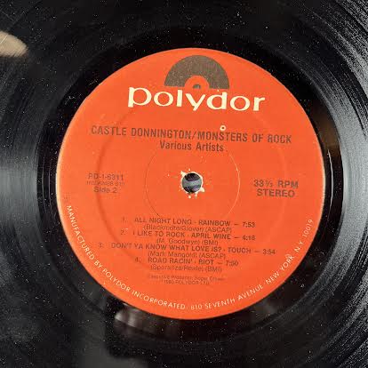 Castle Donnington: Monsters Of Rock (VINYL) | Excellent (EX) Excellent (EX) - METAL / USED *EXCELLENT*