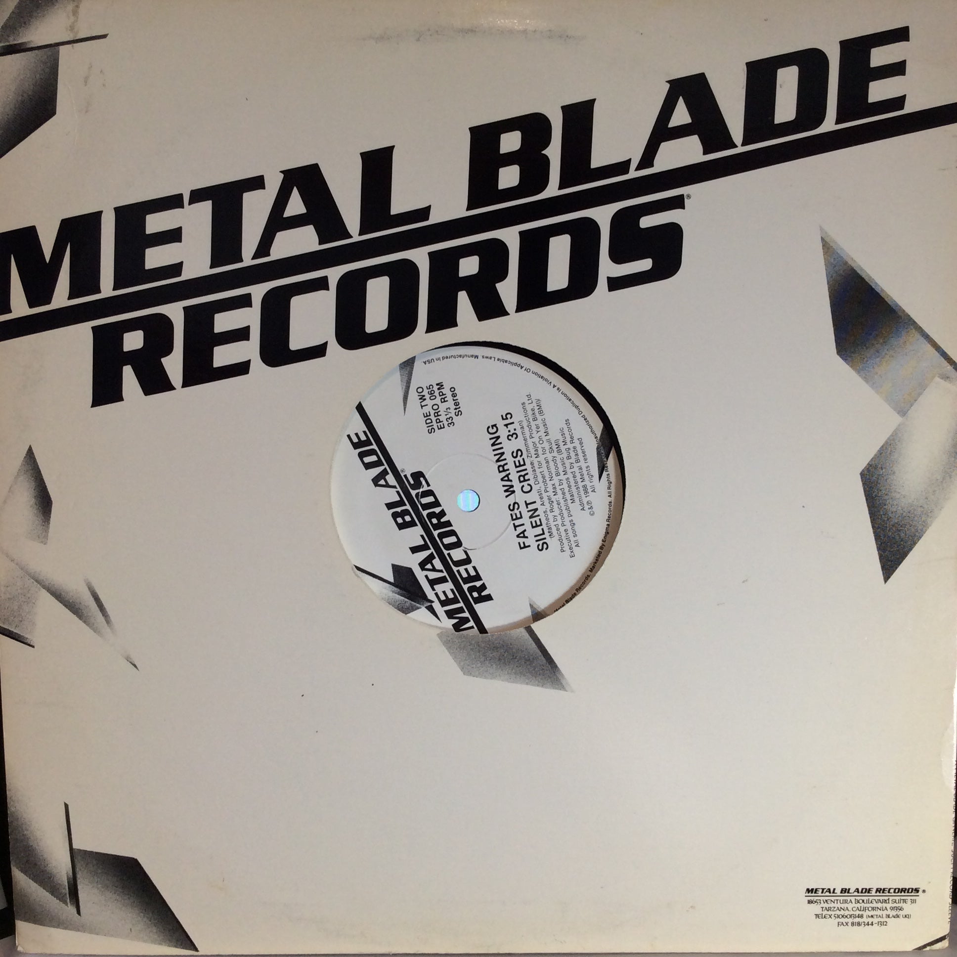 Silent Cries (VINYL) | Excellent (EX) Very Good Plus (VG+) - METAL / USED *EXCELLENT*