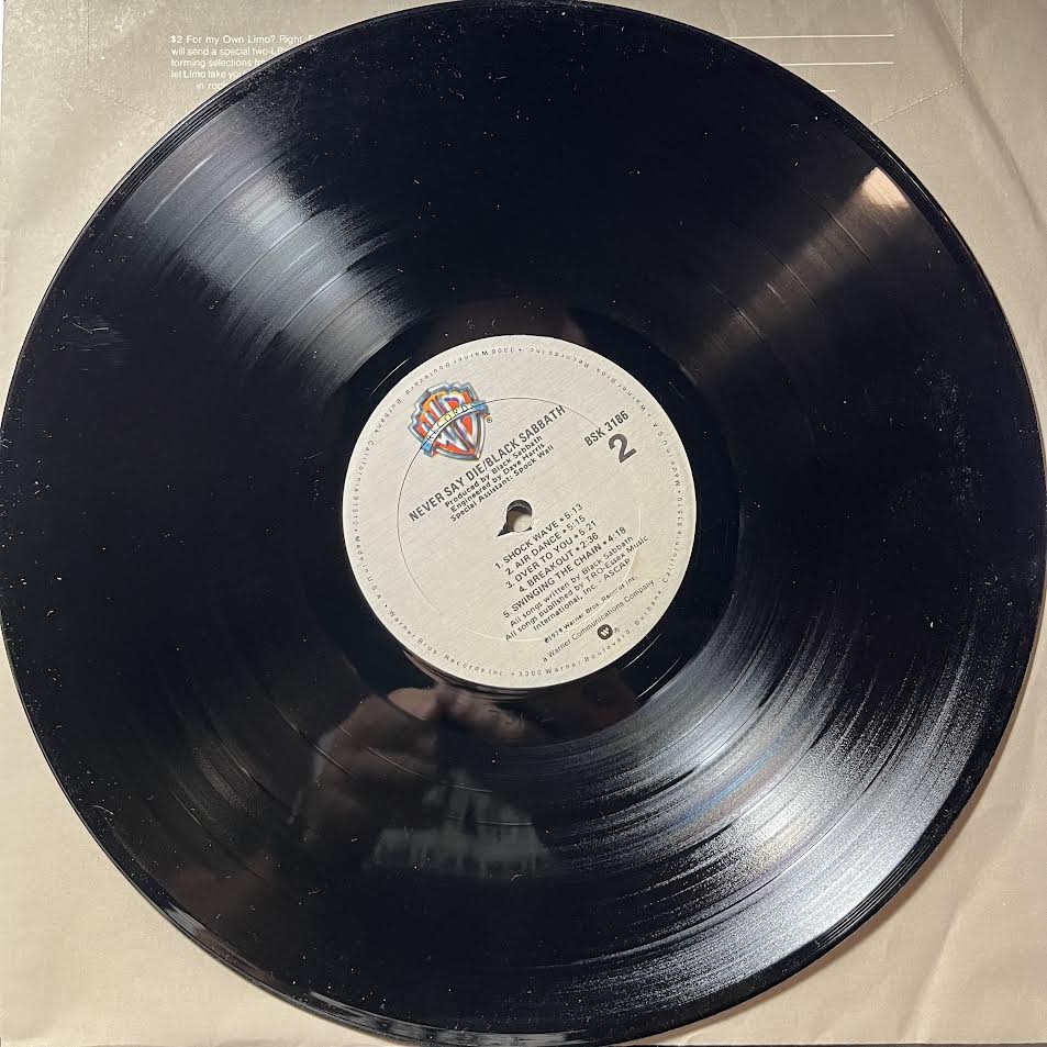 Never Say Die! (VINYL) | Excellent (EX) Near Mint (NM or M-) - METAL / USED *EXCELLENT*