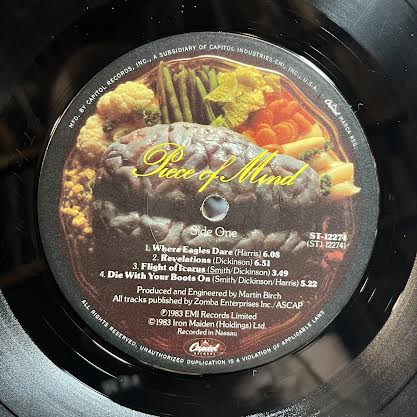 Piece Of Mind (VINYL) | Excellent (EX) Excellent+ (EX+) - METAL / USED *EXCELLENT*