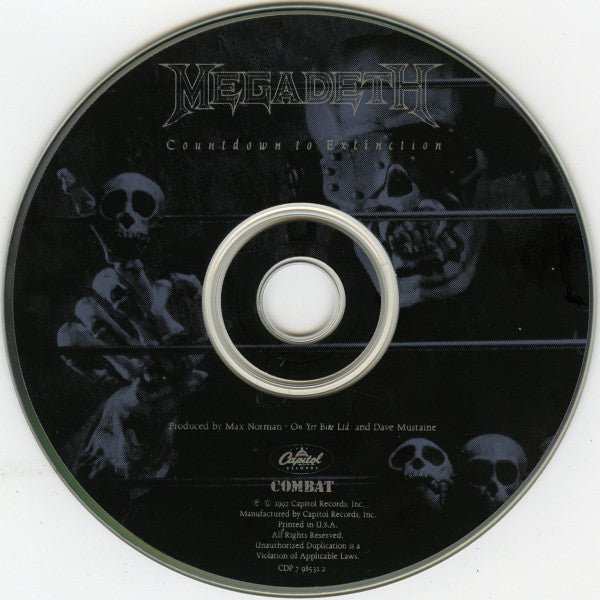 Countdown To Extinction (CD) | Excellent (EX) Near Mint (NM or M-) - METAL / USED *EXCELLENT*