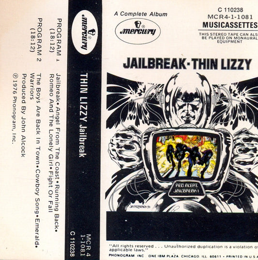 Thin Lizzy - Jailbreak (CASSETTE) | Good Plus (G+) Very Good Plus (VG+) - METAL / USED *GOOD+*