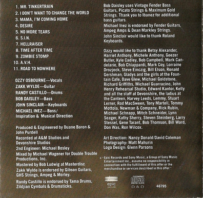 No More Tears (CD) | Near Mint- (NM-) Near Mint (NM or M-) - METAL / USED *NEAR MINT-*
