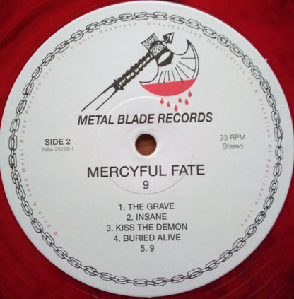 Mercyful Fate - 9 (RED SMOKE VINYL LP METAL BLADE 039842521916 2023) | Near Mint (NM or M-) Near Mint (NM) - METAL / USED *NEAR MINT/COLOR*