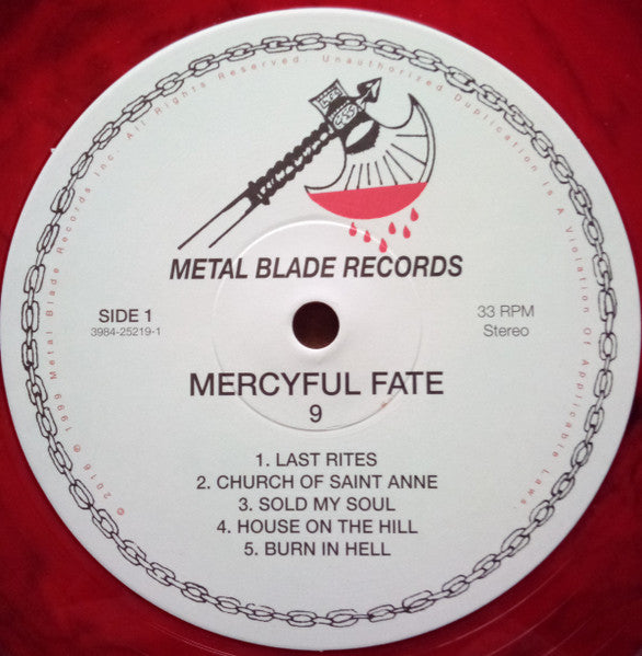 Mercyful Fate - 9 (RED SMOKE VINYL LP METAL BLADE 039842521916 2023) | Near Mint (NM or M-) Near Mint (NM) - METAL / USED *NEAR MINT/COLOR*