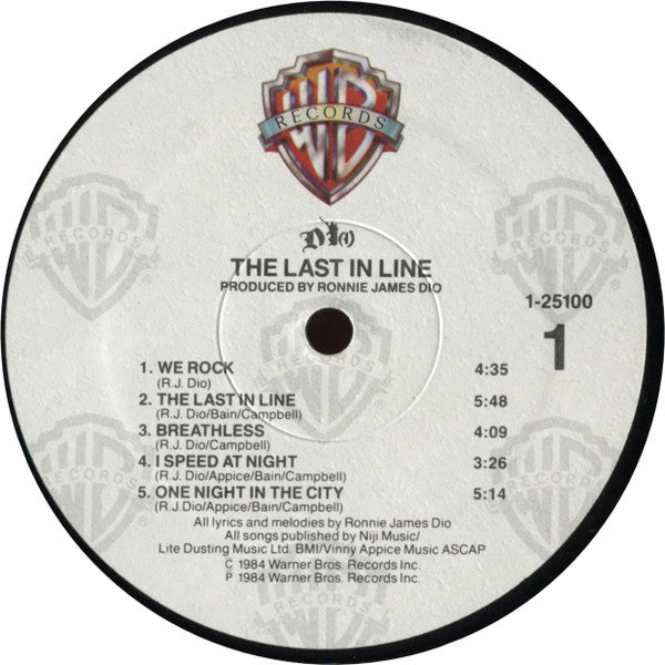 Dio - The Last In Line (VINYL LP WARNER BROS. 1-25100 1984) | Near Mint (NM or M-) Excellent (EX) - METAL / USED *NEAR MINT*