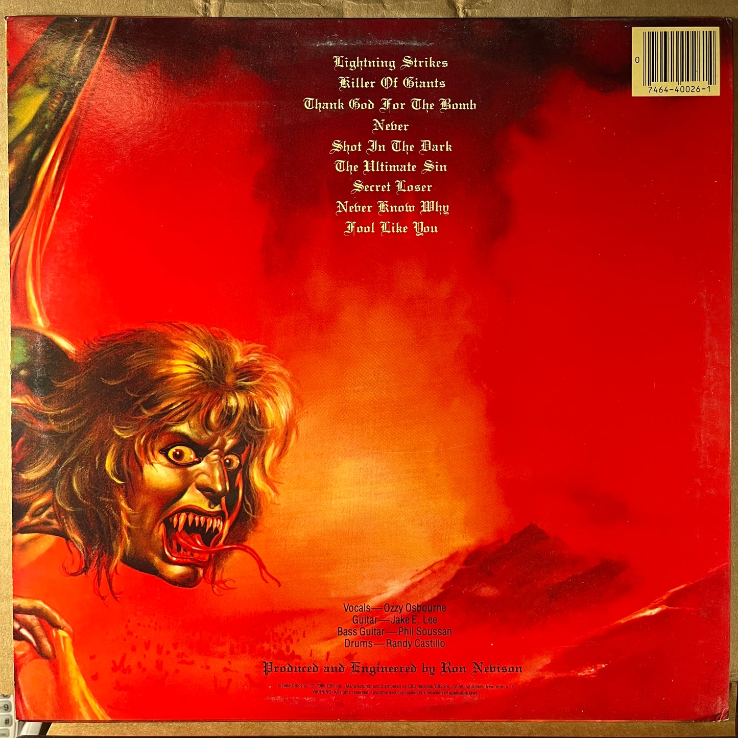The Ultimate Sin (VINYL) | Near Mint (NM or M-) Excellent+ (EX+) - METAL / USED *NEAR MINT*