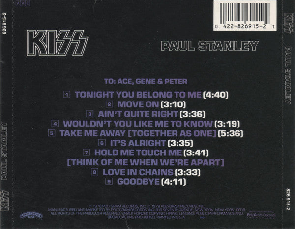 Paul Stanley (CD) | Near Mint (NM) Near Mint (NM) - METAL / USED *NEAR MINT*