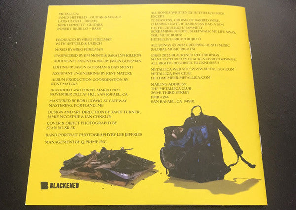Metallica - 72 Seasons (YELLOW/BLACK SPLATTER VINYL 2xLP BLACKENED BLCKND055-1 APR 14, 2023) | - METAL / USED *NEAR MINT*