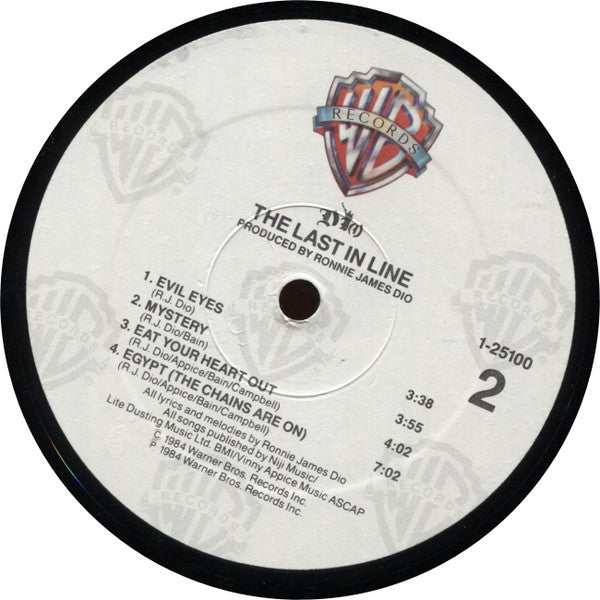 Dio - The Last In Line (VINYL LP WARNER BROS. 1-25100 1984) | Near Mint (NM or M-) Excellent (EX) - METAL / USED *NEAR MINT*
