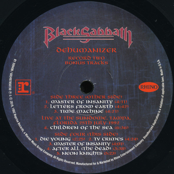 Dehumanizer (2xVINYL) | Near Mint (NM) Near Mint (NM) - METAL / USED *NEAR MINT*