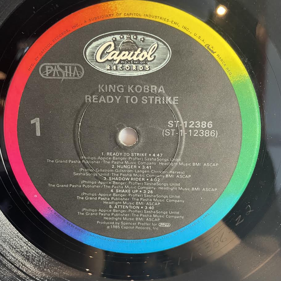 King Kobra (4) - Ready To Strike (VINYL LP Capitol Records ‎– ST-12386, EMI ‎– ST-12386) | NEW Near Mint (NM) Excellent (EX) - METAL / USED *NEAR MINT*