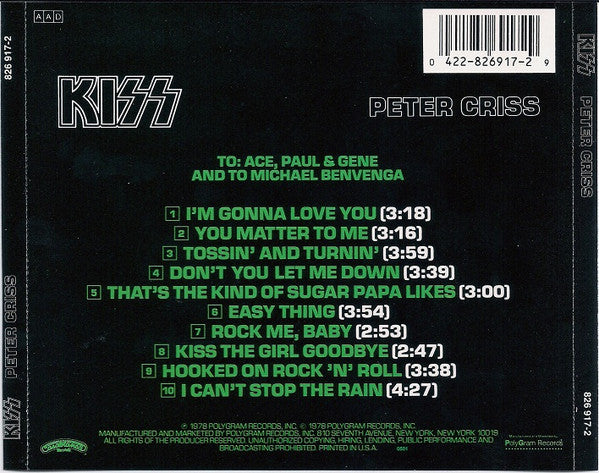 Peter Criss (CD) | Near Mint (NM) Near Mint (NM) - METAL / USED *NEAR MINT*