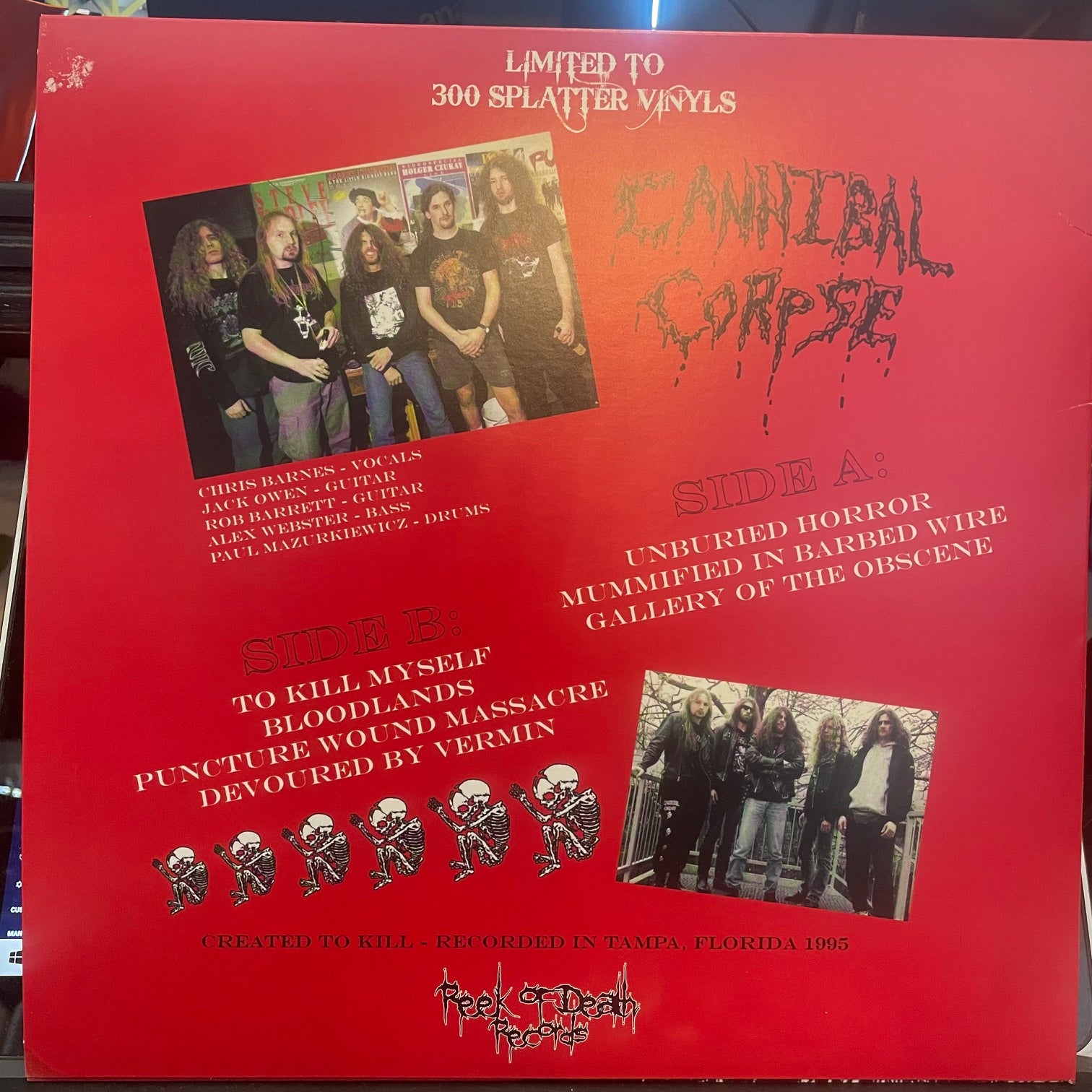 Cannibal Corpse - Created To Kill (SPLATTER VINYL 2022) | USED Near Mint (NM) Near Mint (NM) - METAL / USED *NEAR MINT*