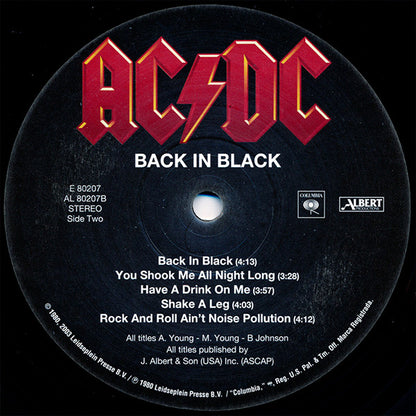 Back In Black (VINYL) | Near Mint (NM) Near Mint (NM) - METAL / USED *NEAR MINT*