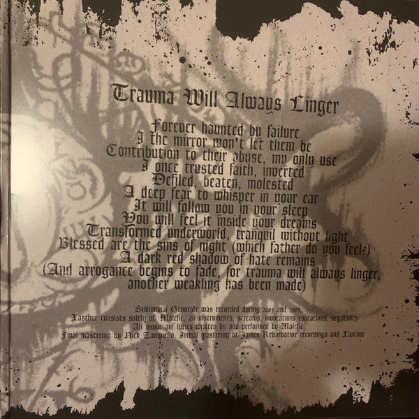 Subliminal Genocide (2xVINYL) | Near Mint (NM) Mint (M) - METAL / USED *NEAR MINT*