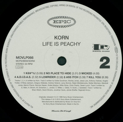 Korn - Life Is Peachy (180G VINYL LP) | Near Mint (NM or M-) Near Mint (NM) - METAL / USED *NEAR MINT*