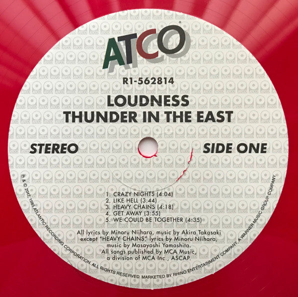 Loudness (5) - Thunder In The East (VINYL LP ATCO Records – R1-562814) | USED Near Mint (NM) Near Mint (NM) - METAL / USED *NEAR MINT*