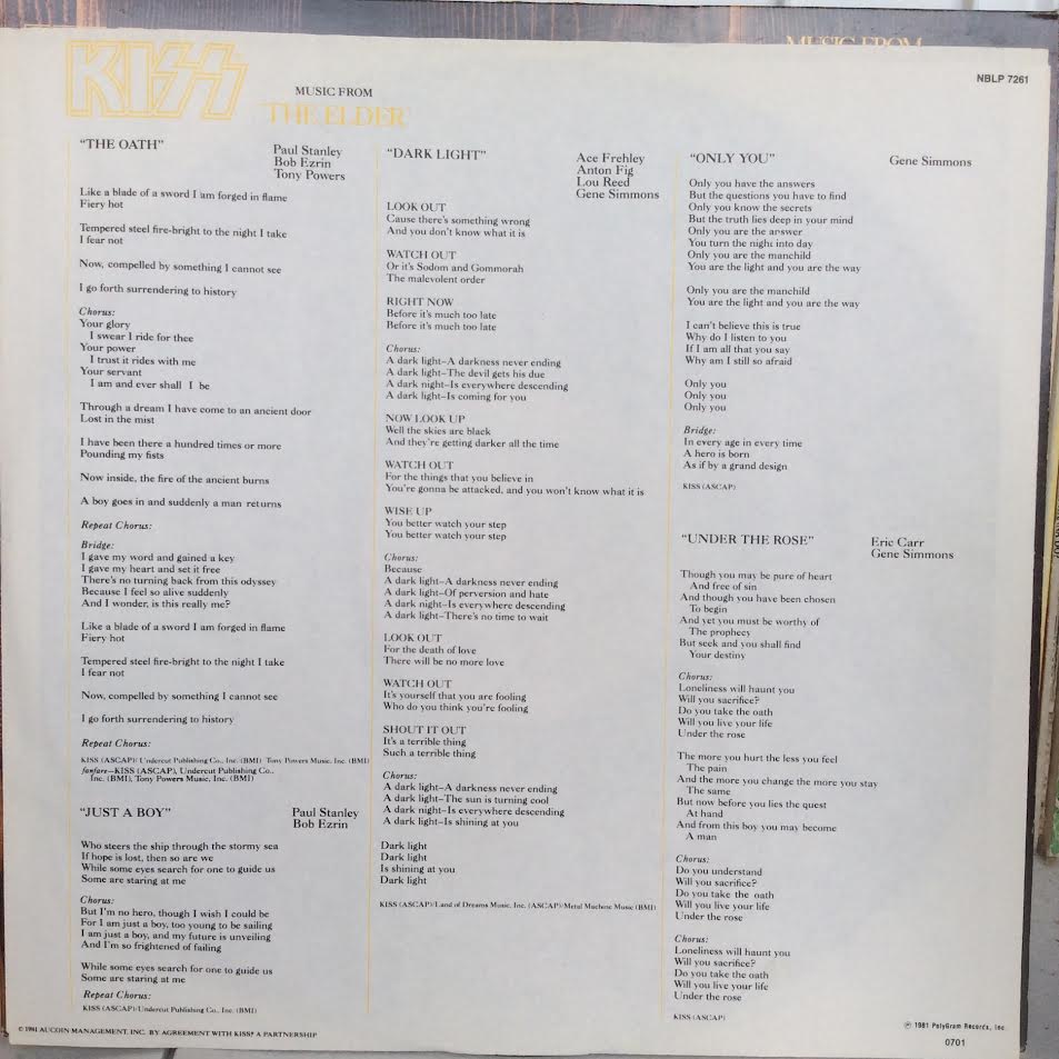 (Music From) The Elder (VINYL) | Near Mint (NM) Near Mint (NM) - METAL / USED *NEAR MINT*