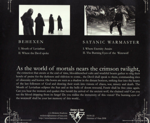 Behexen / Satanic Warmaster (10" VINYL) | Near Mint (NM) Near Mint (NM) - METAL / USED *NEAR MINT*