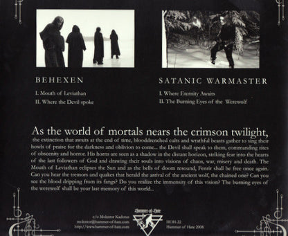 Behexen / Satanic Warmaster (10" VINYL) | Near Mint (NM) Near Mint (NM) - METAL / USED *NEAR MINT*