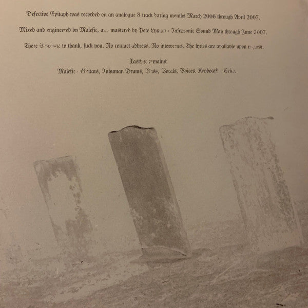 Defective Epitaph (2xVINYL) | Near Mint (NM) Mint (M) - METAL / USED *NEAR MINT*