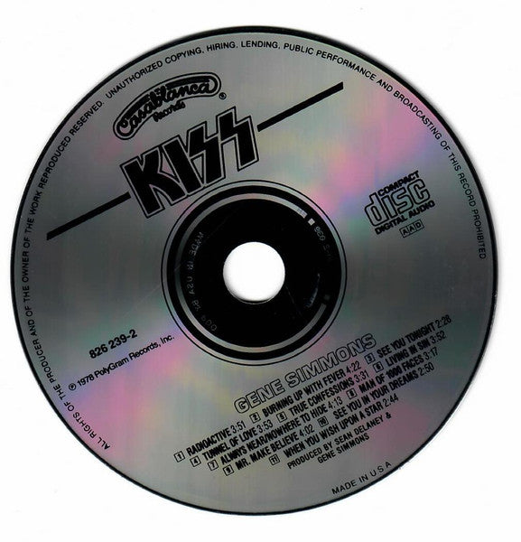 Gene Simmons ( CD) | Near Mint (NM) Near Mint (NM) - METAL / USED *NEAR MINT*