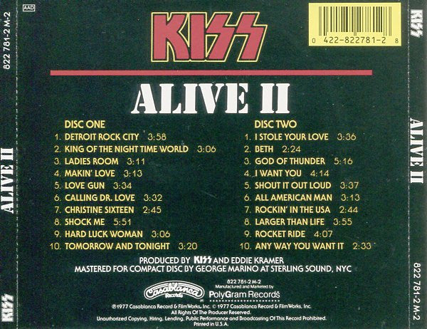 Alive II (2xCD) | Near Mint (NM) Near Mint (NM) - METAL / USED *NEAR MINT*