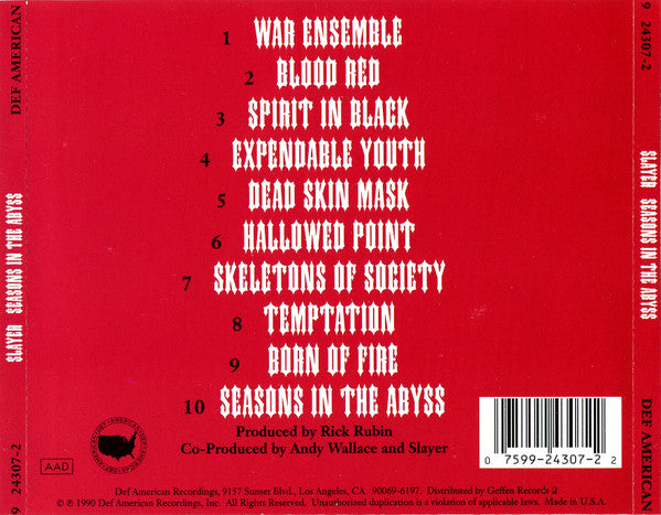 Seasons In The Abyss (CD) | Near Mint (NM or M-) Near Mint (NM or M-) - METAL / USED *NEAR MINT*