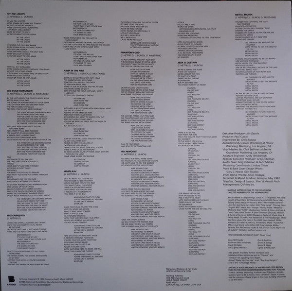 Kill 'Em All (VINYL) | Near Mint (NM) Mint (M) - METAL / USED *NEAR MINT*