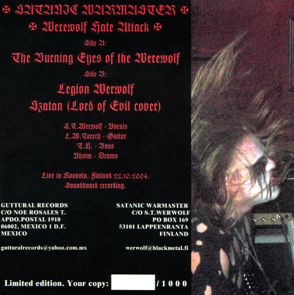 Werewolf Hate Attack Live!!! (7" VINYL) | Near Mint (NM) Near Mint (NM) - METAL / USED *NEAR MINT*