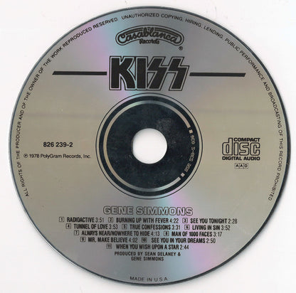 Gene Simmons ( CD) | Near Mint (NM) Near Mint (NM) - METAL / USED *NEAR MINT*