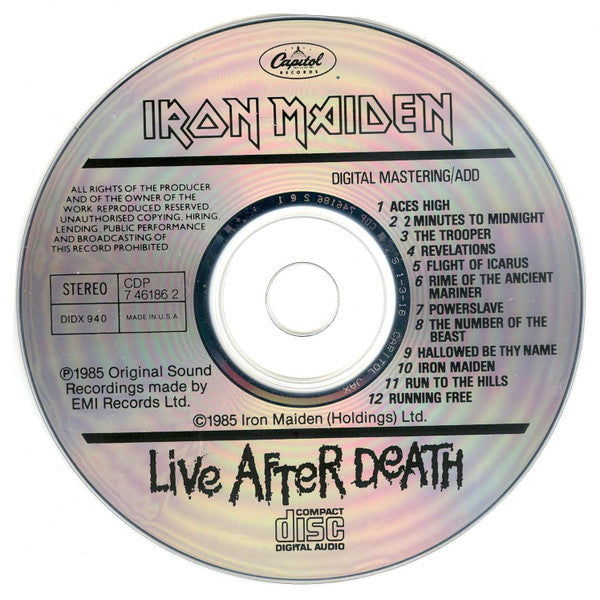 Live After Death (CD) | Near Mint (NM or M-) Near Mint (NM or M-) - METAL / USED *NEAR MINT*