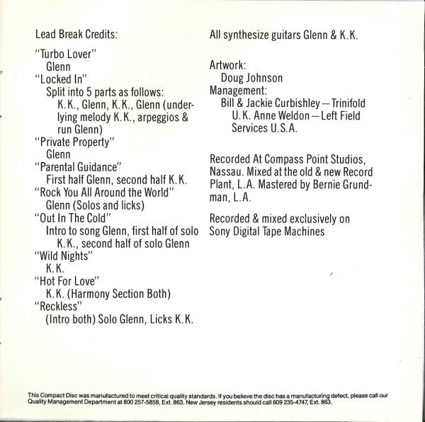 Turbo (CDS) | Near Mint (NM or M-) Near Mint (NM or M-) - METAL / USED *NEAR MINT*