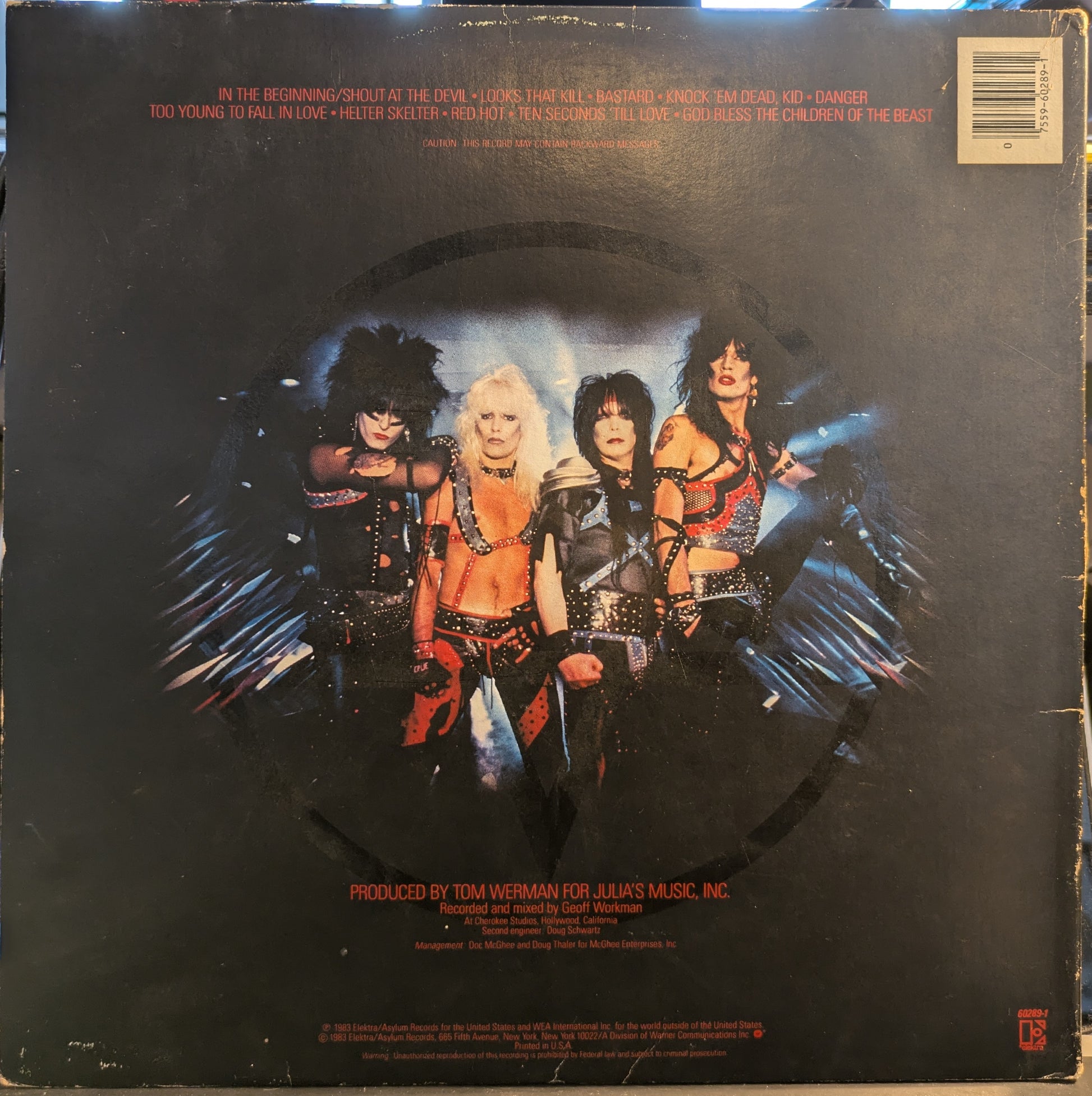Shout At The Devil (VINYL) | Very Good Plus (VG+) Very Good (VG) - METAL / USED *VERY GOOD+*