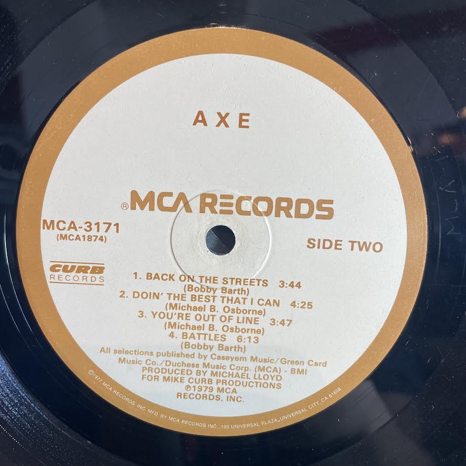 Axe (VINYL) | Very Good Plus (VG+) Very Good (VG) - METAL / USED *VERY GOOD+*