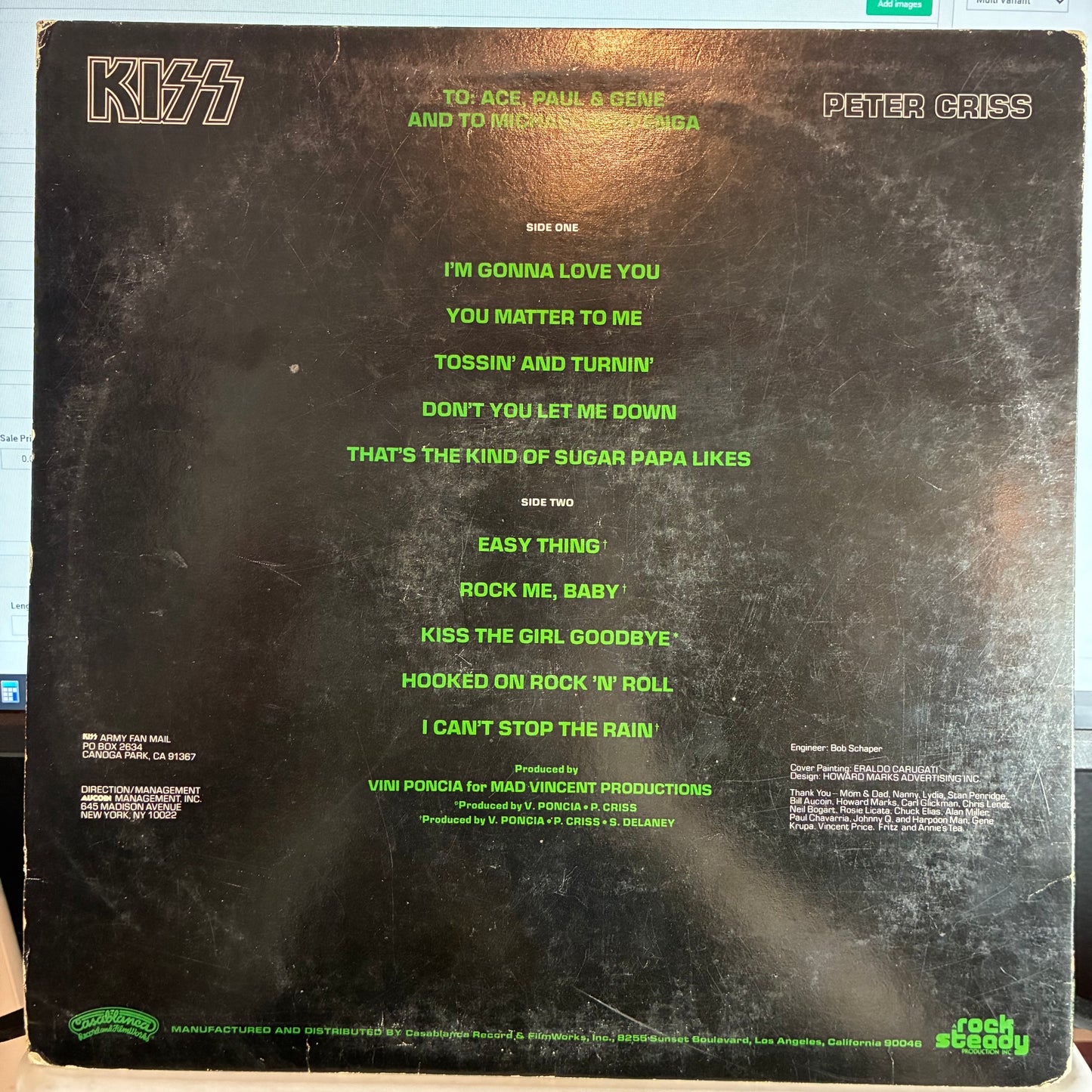 Kiss - Peter Criss (VINYL) *W POSTER* | Very Good Plus (VG+) Very Good Plus (VG+) - METAL / USED *VERY GOOD+*