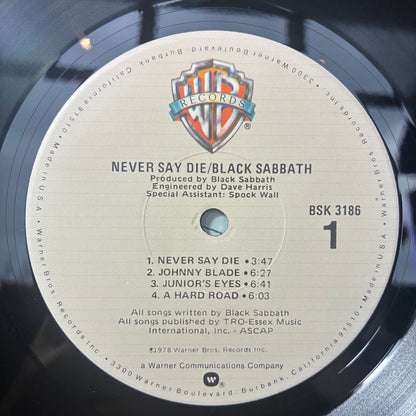 Never Say Die! (VINYL) | Very Good Plus (VG+) Excellent (EX) - METAL / USED *VERY GOOD+*