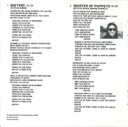 Master Of Puppets (CD) | Very Good Plus (VG+) Near Mint (NM or M-) - METAL / USED *VERY GOOD+*