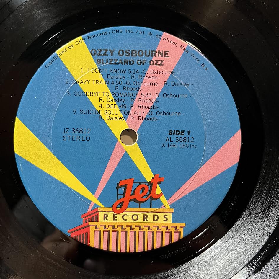 Ozzy Osbourne - Blizzard Of Ozz (VINYL) | Very Good Plus (VG+) Very Good (VG) - METAL / USED *VERY GOOD+*