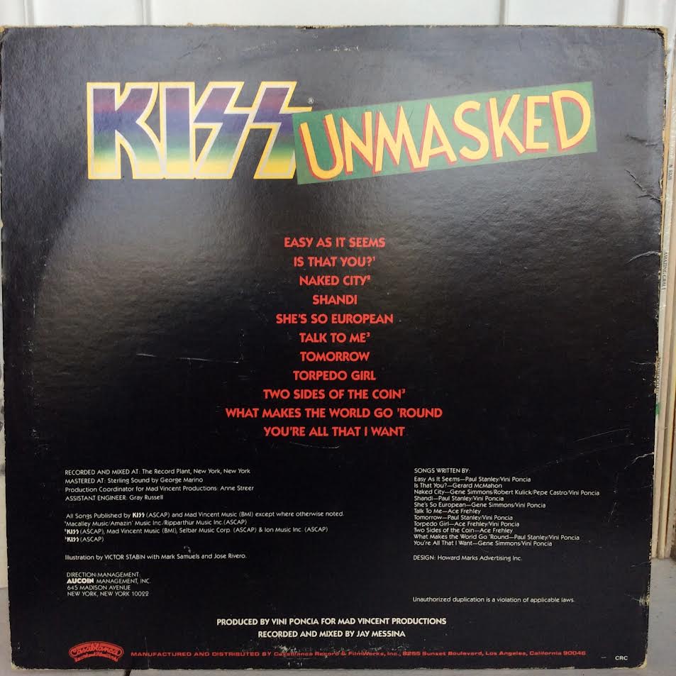 Unmasked (VINYL) | Very Good (VG) Very Good (VG) - METAL / USED *VERY GOOD*