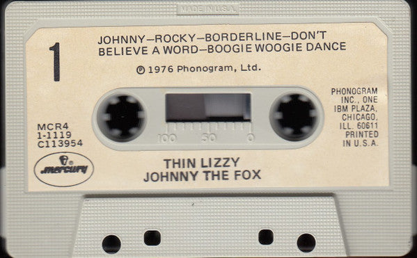 Thin Lizzy - Johnny The Fox (CASSETTE) | Very Good (VG) Very Good Plus (VG+) - METAL / USED *VERY GOOD*